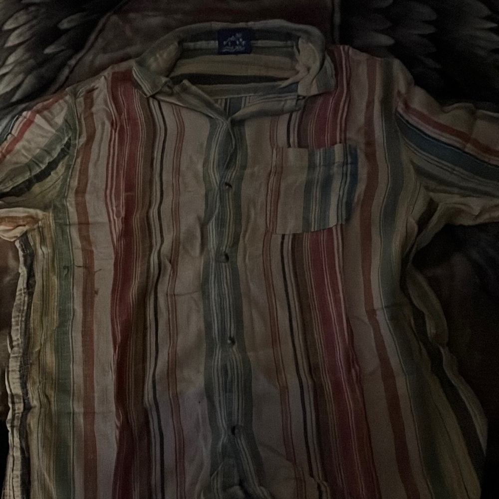 Very colorful collared button up shirt